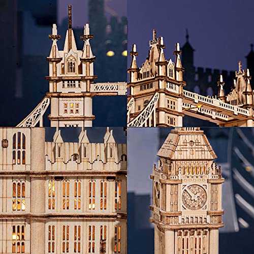 Puzzle 3D,Set de Construcción Puzzle 3D para niños y Adultos,Big Ben,Edición Nocturna,con luz LED,Puzzle Londres,Kit de Manualidades DIY,Juguete de Montaje,Pasatiempos para Adultos