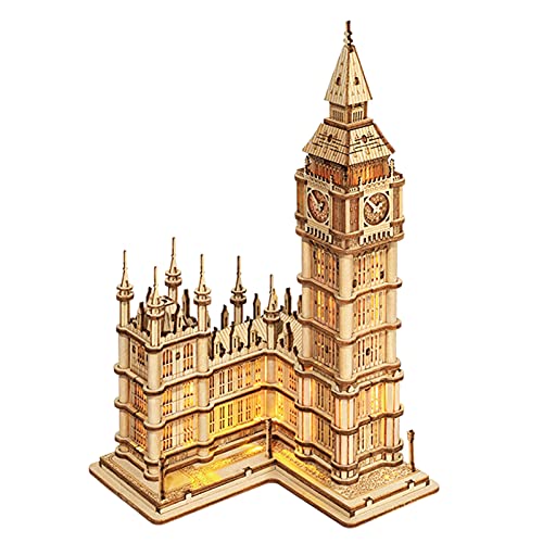 Puzzle 3D,Set de Construcción Puzzle 3D para niños y Adultos,Big Ben,Edición Nocturna,con luz LED,Puzzle Londres,Kit de Manualidades DIY,Juguete de Montaje,Pasatiempos para Adultos