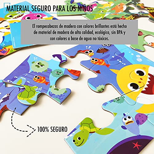 Puzzle Baby Shark 3 EN 1 Rompecabezas Educativo para Todas Las Edades Desde 4 hasta 16 Piezas. Puzzle de Piezas con Temática Baby Shark para un Divertido Aprendizaje