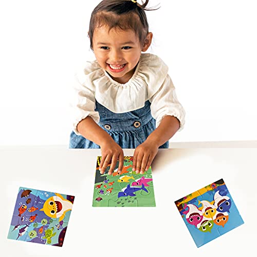 Puzzle Baby Shark 3 EN 1 Rompecabezas Educativo para Todas Las Edades Desde 4 hasta 16 Piezas. Puzzle de Piezas con Temática Baby Shark para un Divertido Aprendizaje