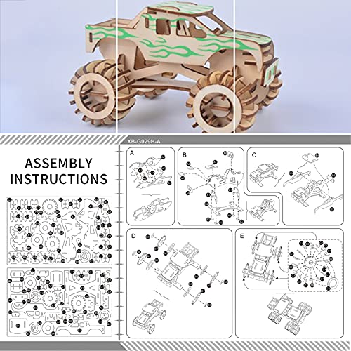 Puzzle de madera 3D Hot Rod modelo de coche kit para construir, muy detallado y resistente, rompecabezas de madera 3D, mecánico