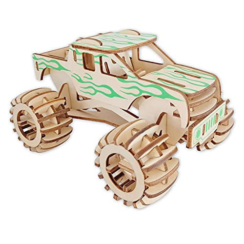 Puzzle de madera 3D Hot Rod modelo de coche kit para construir, muy detallado y resistente, rompecabezas de madera 3D, mecánico