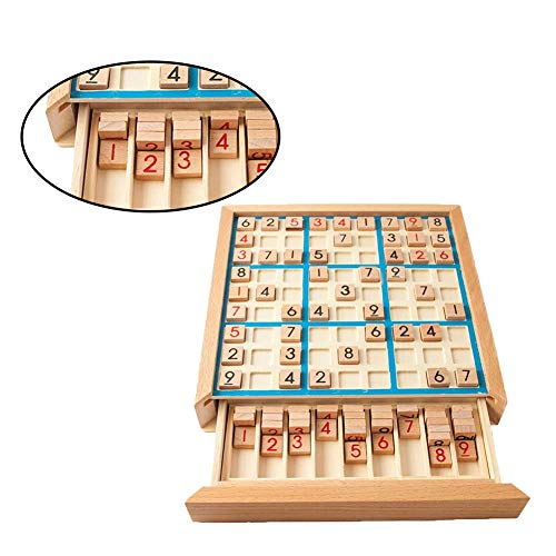 Puzzle De Sudoku De Madera, Juego De Mesa De Madera De Sudoku Con Cajón, Matemáticas Cerebro Teaser Juguetes De Escritorio Para Niños Niños Early Educational Brain Game 1set