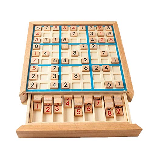 Puzzle De Sudoku De Madera, Juego De Mesa De Madera De Sudoku Con Cajón, Matemáticas Cerebro Teaser Juguetes De Escritorio Para Niños Niños Early Educational Brain Game 1set