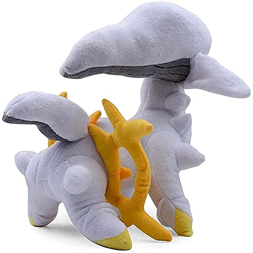 Qarunt Toy de Dibujos Animados de Felpa de arceus de 12 Pulgadas, muñeca de Peluche con Etiqueta, Dibujos Animados de Peluche, niño y niña Regalo de cumpleaños, Juguete de Bolsillo (Blanco)