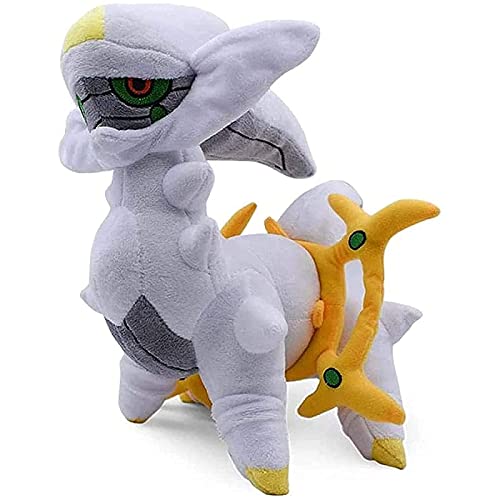 Qarunt Toy de Dibujos Animados de Felpa de arceus de 12 Pulgadas, muñeca de Peluche con Etiqueta, Dibujos Animados de Peluche, niño y niña Regalo de cumpleaños, Juguete de Bolsillo (Blanco)