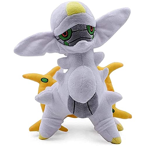 Qarunt Toy de Dibujos Animados de Felpa de arceus de 12 Pulgadas, muñeca de Peluche con Etiqueta, Dibujos Animados de Peluche, niño y niña Regalo de cumpleaños, Juguete de Bolsillo (Blanco)