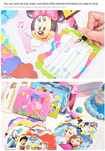 Qemsele Invitaciones para Niños, 30 Inglés Tarjetas de Invitación con Sobres para infantile Chicas Fiesta de Cumpleaños Baby Shower Decoraciones Suministros de Fiesta (Avengers)