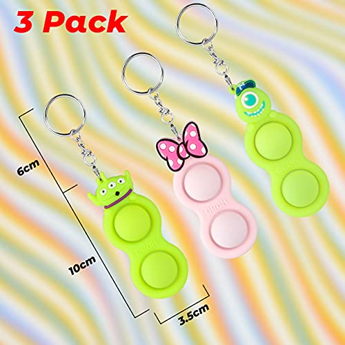 Qerrassa 3 Piezas Simple Dimple Mini Fidget Toys Squeeze Toy Juguete Juguetes Sensorial Hoyuelos Ansiedad Autismo Oficina para Adolescentes Niños Pequeños Adultos Regalo (Bows+One Eye+Three Eye)