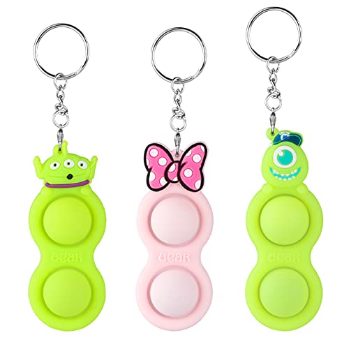 Qerrassa 3 Piezas Simple Dimple Mini Fidget Toys Squeeze Toy Juguete Juguetes Sensorial Hoyuelos Ansiedad Autismo Oficina para Adolescentes Niños Pequeños Adultos Regalo (Bows+One Eye+Three Eye)