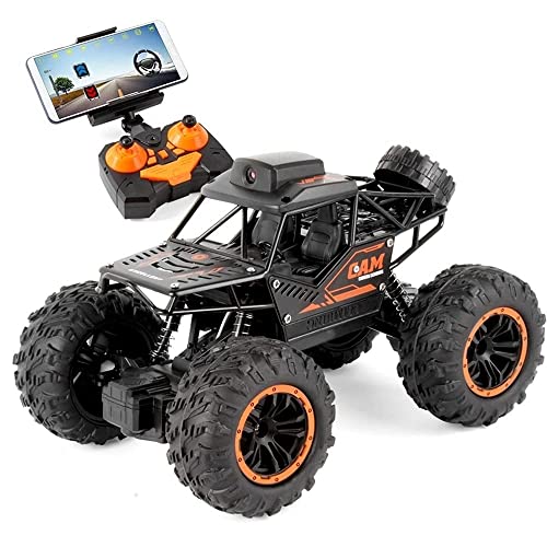 QHYZRV Camión de Control Remoto Todoterreno a Escala 1/18, Coche de Control Remoto de Coches RC con cámara HD de 720P, Camiones Monstruo de Alta Velocidad para niños Adultos, Regalo para niños