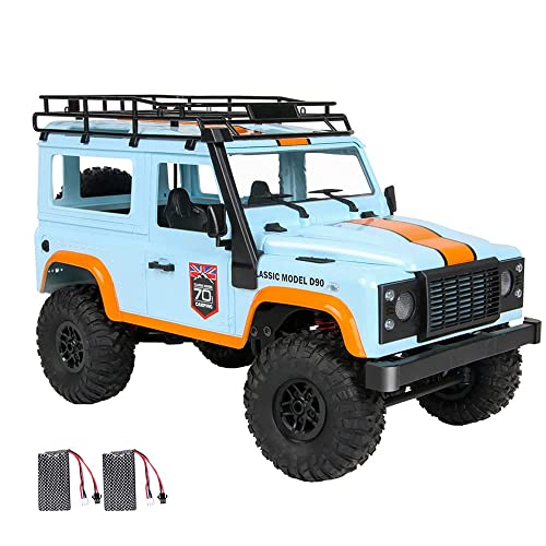 QHYZRV Coche RC 1:12 2.4G 4WD Vehículo Todoterreno De Alta Velocidad Camión Minitario Camión Eléctrico De Control Remoto RC Rock Crawler con 2 Baterías Recargables, 50 + Min Regalo De Juego para