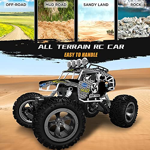 QHYZRV Coches RC, 4WD Off Road Rock Crawler High Speed ​​Racing Monster Truck Coche De Control Remoto A Escala 1:12 con Impresionante LED Trasero Niebla Corriente Todo Terreno Coche De Juguete