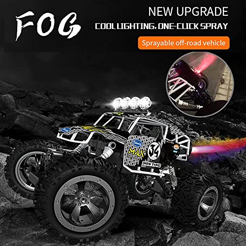 QHYZRV Coches RC, 4WD Off Road Rock Crawler High Speed ​​Racing Monster Truck Coche De Control Remoto A Escala 1:12 con Impresionante LED Trasero Niebla Corriente Todo Terreno Coche De Juguete