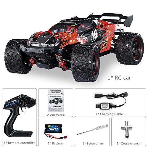 QHYZRV Coches RC Grandes A Escala 1:18, Velocidad De Más De 60 Km/H - 4x4 Todoterreno Monster Truck Eléctrico - Coche De Control Remoto para Niños, Grado De Pasatiempo, Juguetes A Prueba De Agua