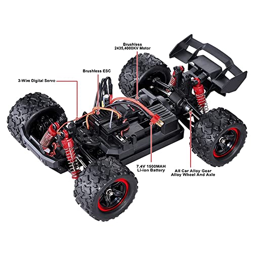 QHYZRV Coches RC Grandes A Escala 1:18, Velocidad De Más De 60 Km/H - 4x4 Todoterreno Monster Truck Eléctrico - Coche De Control Remoto para Niños, Grado De Pasatiempo, Juguetes A Prueba De Agua