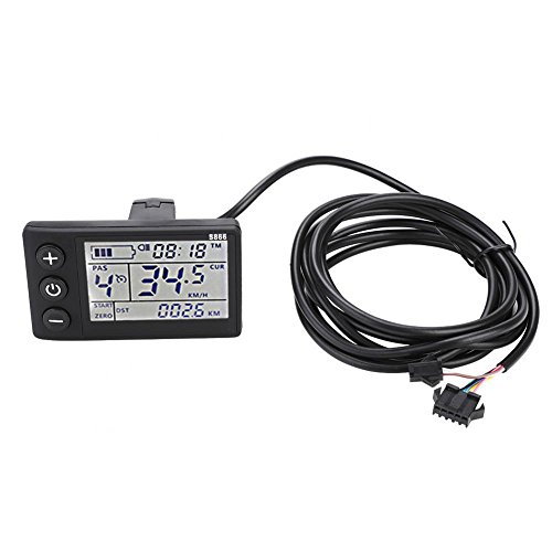 Qiilu 24V-48V Panel de Pantalla LCD Resistente al Agua Kit de Controlador sin escobillas de Scooter de Bicicleta eléctrica(24V/36V 350W)