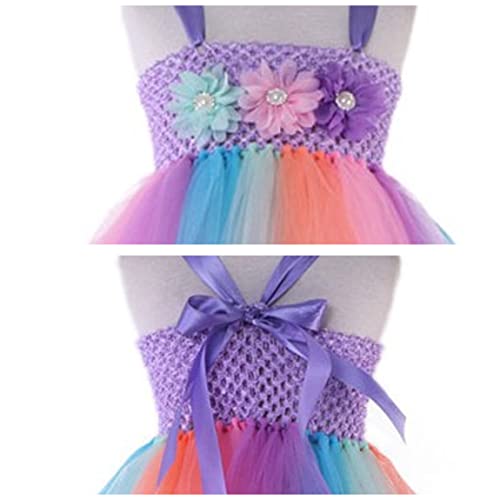 QIUBITE Unicornio Ropa para niños Vestido de princesa Fiesta infantil para niñas Cosplay Carnaval Fiesta de cumpleaños Diadema de unicornio