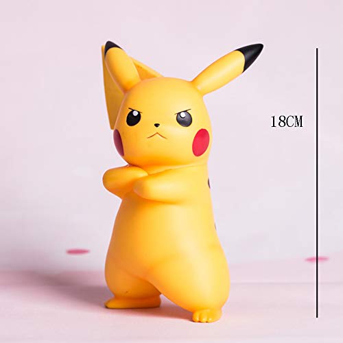 Qivor Estatua de Juguete Pokemon Pokemon Pokemon Pikachubica Super Tea Club Anime Modelo Muñeca de Juguete Pikachu 18 CM