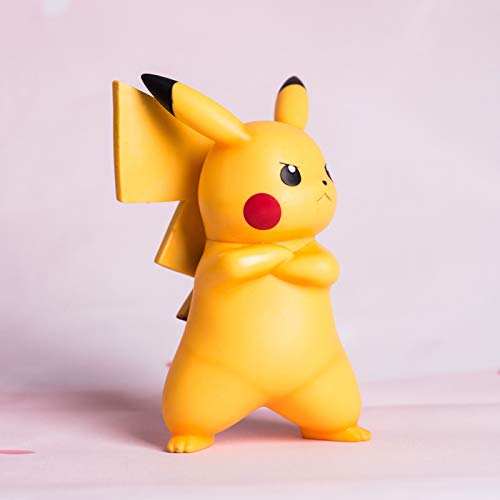 Qivor Estatua de Juguete Pokemon Pokemon Pokemon Pikachubica Super Tea Club Anime Modelo Muñeca de Juguete Pikachu 18 CM