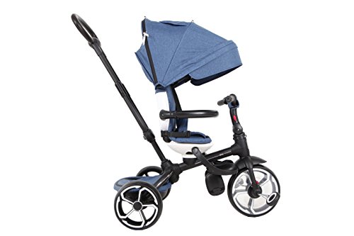 QPLAY Triciclo evolutivo Plegable Prime - Azul - De 10 a 36 Meses - Soporta hasta 25 Kg