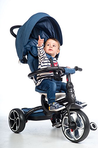 QPLAY Triciclo evolutivo Plegable Prime - Azul - De 10 a 36 Meses - Soporta hasta 25 Kg