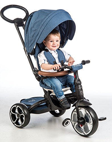 QPLAY Triciclo evolutivo Plegable Prime - Azul - De 10 a 36 Meses - Soporta hasta 25 Kg