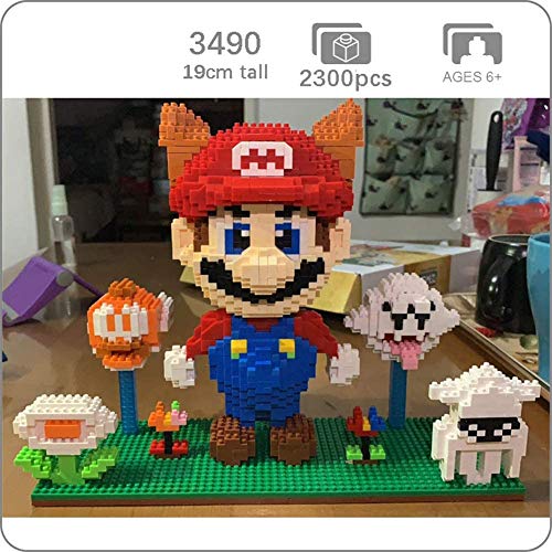 QSSQ Carácter Mario Modelo De La Serie Micro Mini Bloques Conjunto, Multi-Estilo 3D Puzzle Juguetes, Adornos De Yoshi del Dinosaurio para La Decoración del Hogar, Niños para Adultos,C