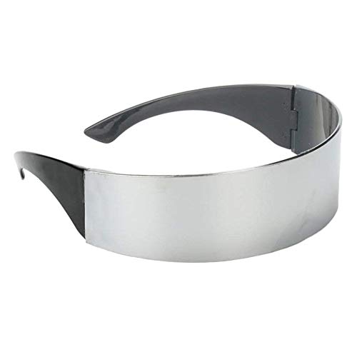 Queta 2 Piezas Gafas para Fiestas con Robot Espacial Soldado Futurista Estrecho Gafas de Sol con Robot Espacial Alienígena Disfraz de Cosplay (Silver)