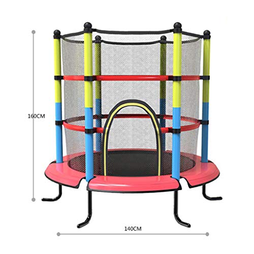 QWZ Trampolín Fitness 55 Pulgadas de protección Infantil, trampolín Neto, niños en el hogar, Adultos en Interiores, pérdida de Peso, Gimnasio, Cama Que rebota Trampolín Interior/Exterior