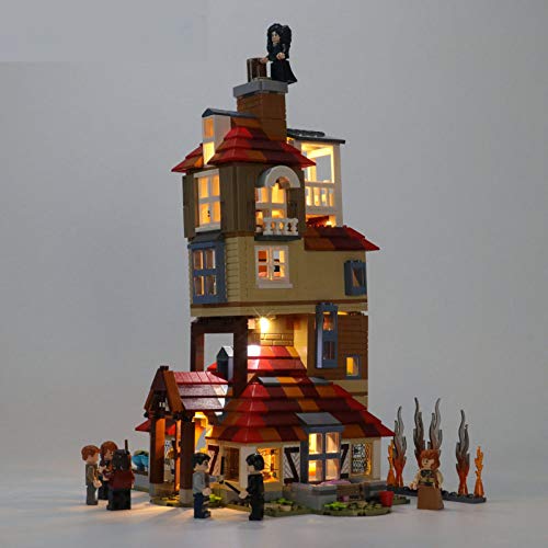 QZPM Kit De Iluminación Led para Lego El Ataque De Harry Potter A La Madriguera, Compatible con Ladrillos De Construcción Lego Modelo 75980, Juego De Legos No Incluido