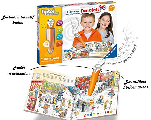 Ravensburger 00057 - Estuche Completo con Lector Interactivo y Libro en francés J'aprends l'ing, Juego electrónico Educativo, a Partir de 4 años