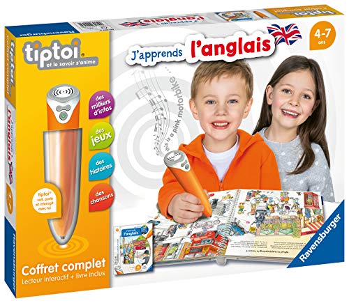 Ravensburger 00057 - Estuche Completo con Lector Interactivo y Libro en francés J'aprends l'ing, Juego electrónico Educativo, a Partir de 4 años