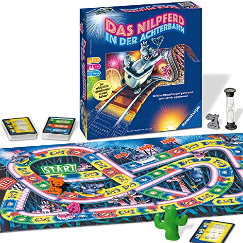 Ravensburger 26772 - Juego de Mesa de hipopótamo en el Tren para Toda la Familia, Juego para Adultos y niños a Partir de 10-99 años, para 3-12 Jugadores