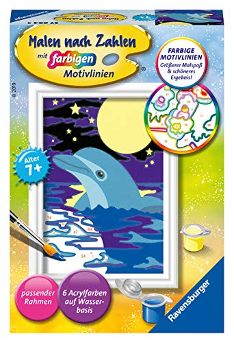 Ravensburger 27694 - Pintura guiada por números, diseño de delfín , color/modelo surtido