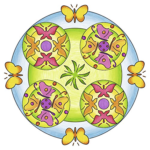 Ravensburger - 29809 - Pintura En el número - Flores y Mariposas 2 En 1 Mandala