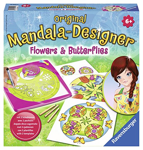 Ravensburger - 29809 - Pintura En el número - Flores y Mariposas 2 En 1 Mandala