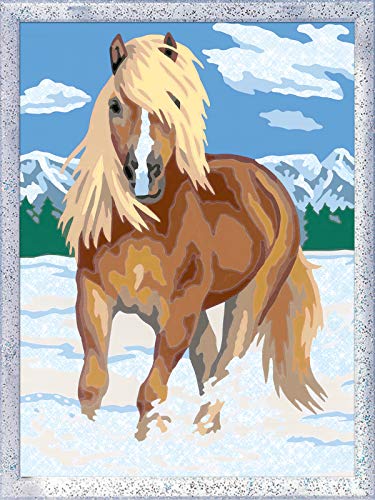 Ravensburger- Haflinger im Schnee 28780-Cuadro de Pintura por números, diseño Nieve, Multicolor (28780)