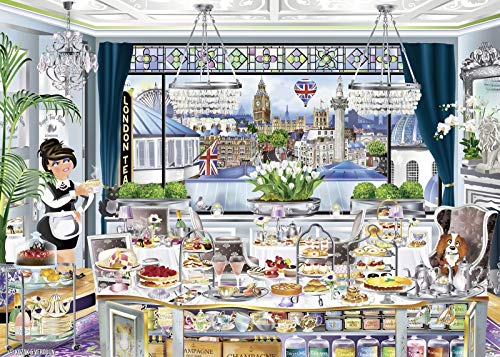 Ravensburger London Tea Party, Colección Fotos y Paisajes, Puzzle para Adultos, Rompecabezas Ravensburger de Alta Calidad, Puzzle Londres