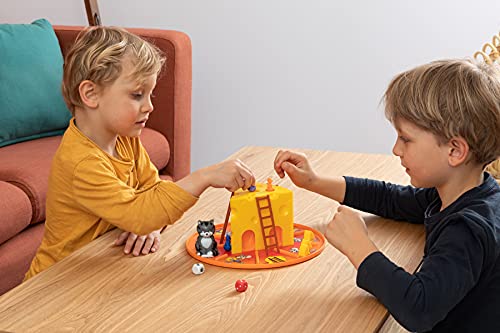 Ravensburger Miam Miaou-La Carrera al Queso - Juego de Mesa para niños de 2 a 4 Jugadores a Partir de 3 años, Juego evolutivo con 3 Niveles de dificultad + Modo cooperativo -20818-versión Francesa