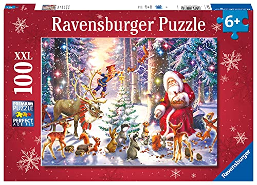 Ravensburger puzzle - Navidad en el bosque Puzzle 100 Pz XXL, Puzzle para niños