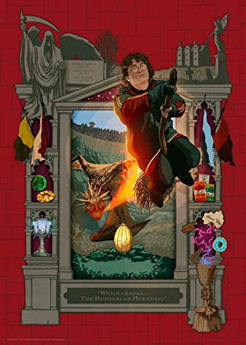 Ravensburger Puzzle, Puzzle 1000 Piezas, Harry Potter y el Cáliz de Fuego, Book Edition, Puzzle Harry Potter, Ilustraciones Minalima, Rompecabezas