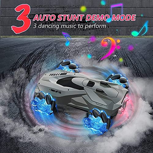 RC Car 360° Rotation Stunt Car Cool Light Misic Spray Drift Racing Car 2.4GHz Monster Remote Contro Truck Toy Cars for Boys Girls Kids Teens Adults Gifts