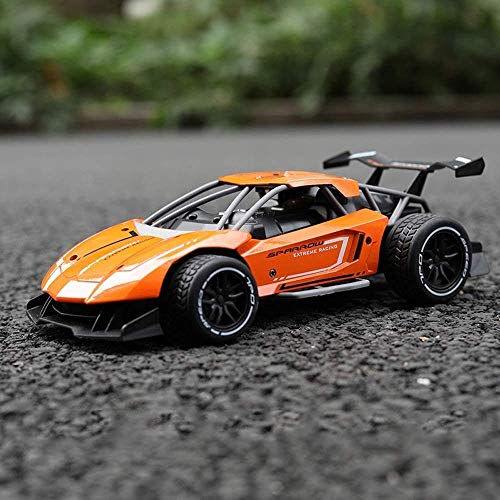 RC Car High-Speed Drift Sports Car Resistance to Falling Alloy Remote Control Cars Boy Electric Toy Cars Model 2.4Ghz Radio Controlled Electronic Toy Car Sports Racing (Color : Blue) (Orange)