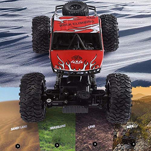 RC Cars Electric Off-Road Remote Control Car Trucks Vehicle 2.4Ghz 4WD Powerful Big Foot Racing Climbing Cars Charging High-Speed Crawler Buggy Hobby Toy for Kids Gift (Size : 2 Battery) (2 Battery