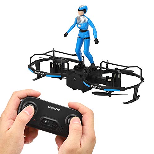 RC Drone, 2.4GHz 2 Ejes RC Stunt Paraglider Drone Altitude Hold Mode Drone Quadcopter Drone de Control Remoto de 4 Canales con Modo de Filtro 2 en 1(Azul)