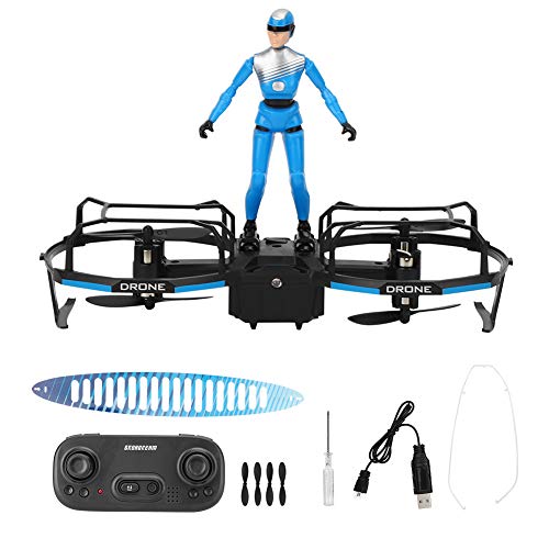 RC Drone, 2.4GHz 2 Ejes RC Stunt Paraglider Drone Altitude Hold Mode Drone Quadcopter Drone de Control Remoto de 4 Canales con Modo de Filtro 2 en 1(Azul)