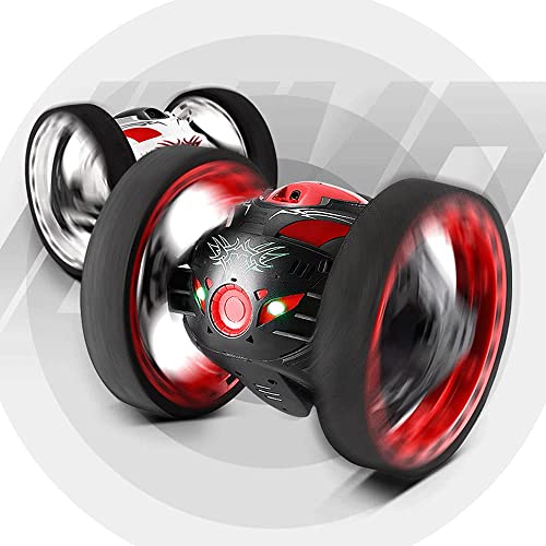 RC Toys 360°Spin Bounce Car 2.4Ghz Wireless Remote Control Jumping Car 2.4Ghz Off Road Race Stunt Cars RC Car Rotation LED Night Light Ideal Gifts for Girls and Kids