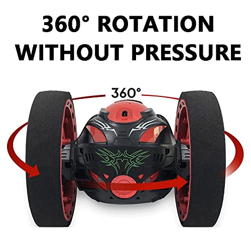 RC Toys 360°Spin Bounce Car 2.4Ghz Wireless Remote Control Jumping Car 2.4Ghz Off Road Race Stunt Cars RC Car Rotation LED Night Light Ideal Gifts for Girls and Kids