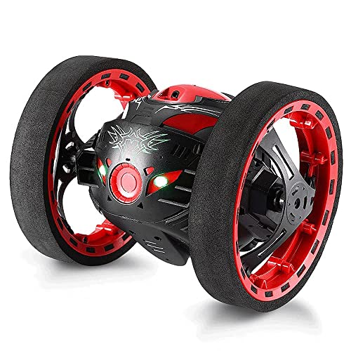 RC Toys 360°Spin Bounce Car 2.4Ghz Wireless Remote Control Jumping Car 2.4Ghz Off Road Race Stunt Cars RC Car Rotation LED Night Light Ideal Gifts for Girls and Kids